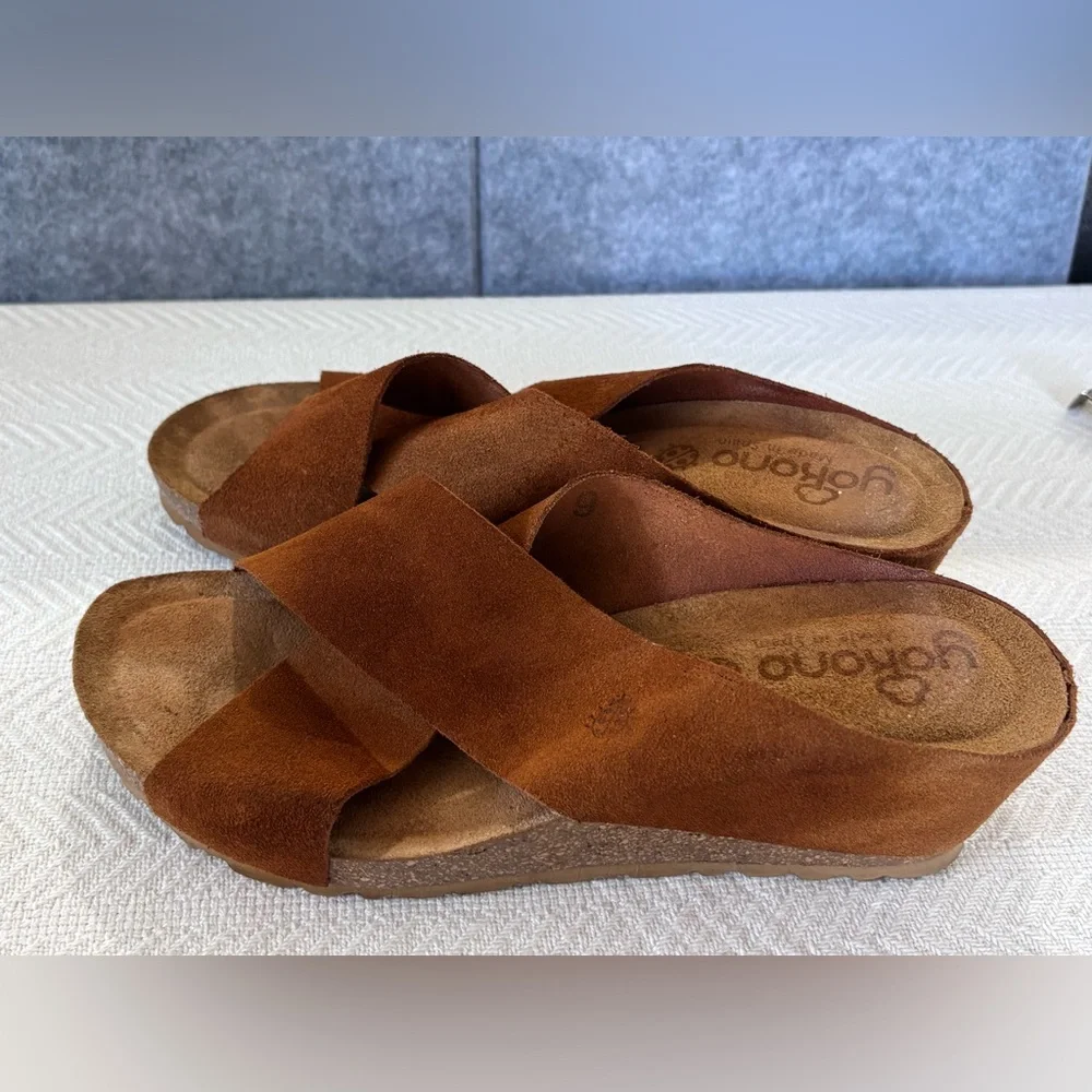 💚Women's Tan Suede Slide Sandals